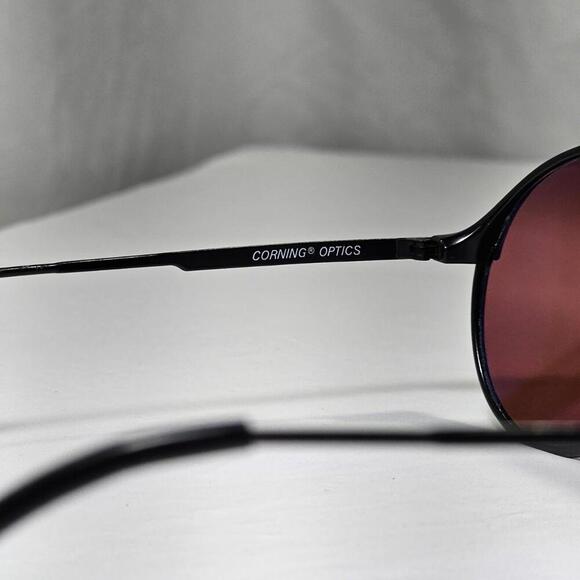 Vintage Serengeti 5284L Matte Black Aviator Sunglasses Rose Lens Japan Frames - Picture 7 of 15